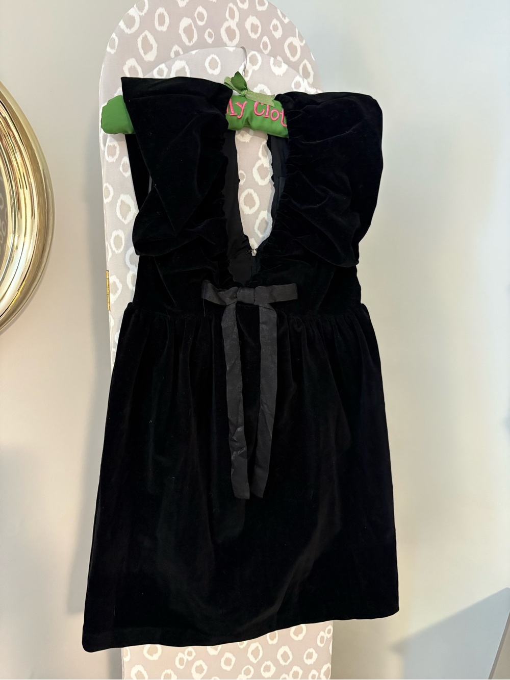 Endless Rose Black Velvet Ruffle-Shoulder Mini Dress